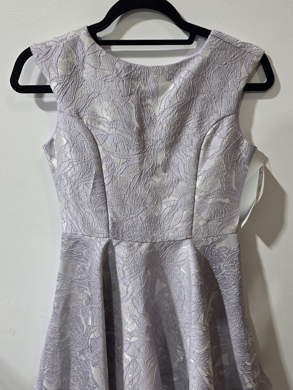 Un Deux Trois Lavender Metallic Jacquard Dress